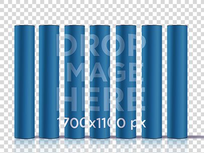 Poster Mockup Featuring a Set of Poster Tubes