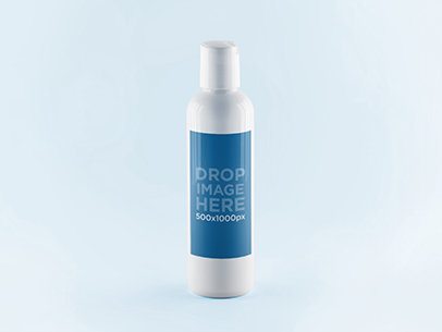 Label Mockup Template of a Small White Bottle
