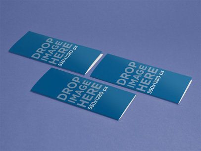 Mockup Featuring 3 Brochures in an Angled Position 