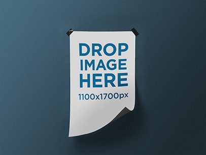 Poster Mockup Featuring a Poster Taped to a Wall 