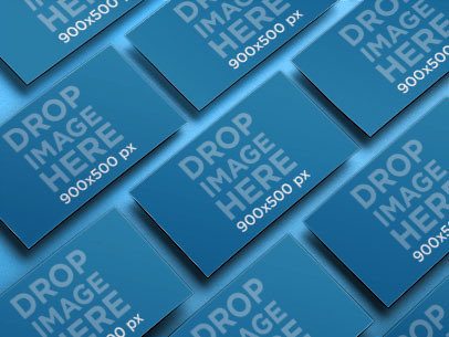 Business Card Mockup of Multiple Cards in an Angled Arrangement