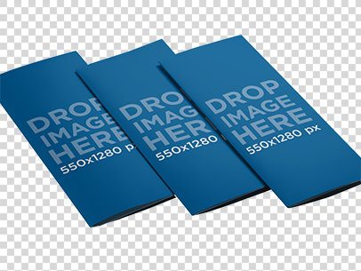 Mockup Featuring a Set of 3 Brochures Lying Over a Smooth Background