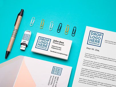 Branding Mockup Featuring an Assortment of Stationery Items