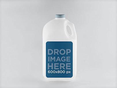 Label Mockup Featuring a 1 Gallon Square Plastic Jug a838