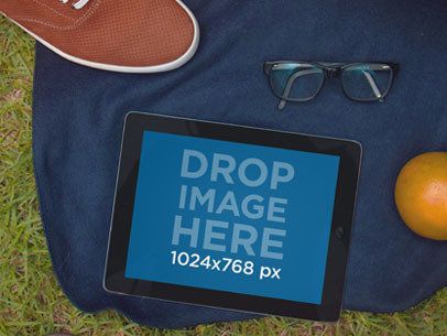 Black iPad Grass And Glasses