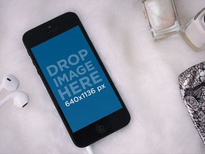 iPhone Mockup Featuring a Girly Setting