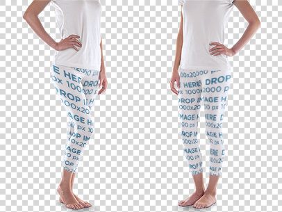 Woman Standing in Front of a Solid Backdrop Leggings Mockup a8563