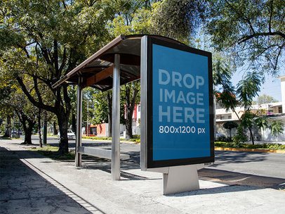 Modern Ad Mockup on a Bus Stop