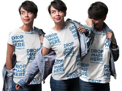 Young Woman Sublimated T-Shirt Mockup