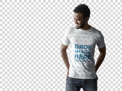 T-Shirt Mockup of an Attractive Young Man Smiling