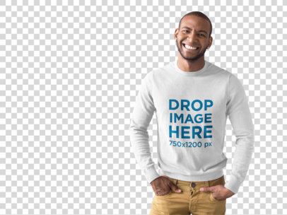 Crewneck Mockup of a Man at a Photo Studio
