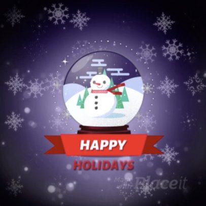 Instagram Video Maker Featuring an Animated Christmas Snow Globe 1905