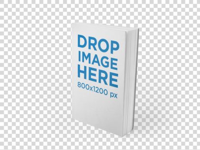 Mockup Template of a Paperback Book Standing Over a Flat Background 
