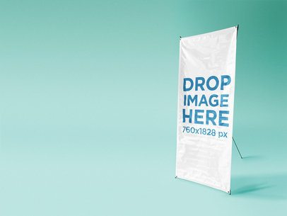 Banner Mockup At a Photo Studio Over a Solid Backdrop