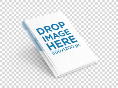 Mockup of a Book Leaning Over a Flat Backdrop