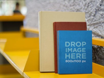 Paperback Ebook Mockup Standing in a Library Cart a9888