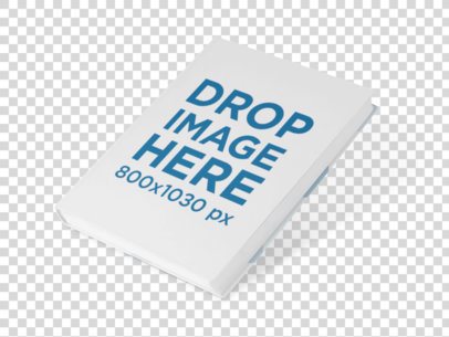 Hardcover E-Book Mockup Over a Solid Background