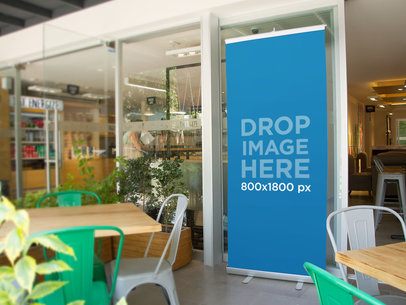 Banner Mockup Template at a Vegan Restaurant a10521