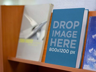 E-Book Mockup Standing on a Shelf at a Bookstore