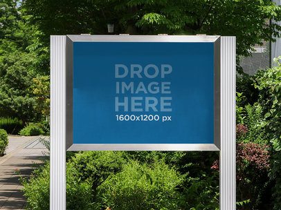 Horizontal Banner Mockup at a Botanical Garden a10475