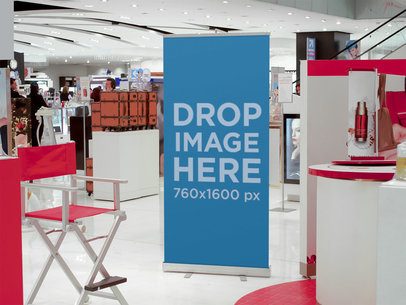 Banner Mockup at a Cosmetics Store a10513