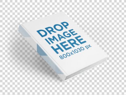 Hardcover E-Book Mockup Over a Flat Backdrop a9874