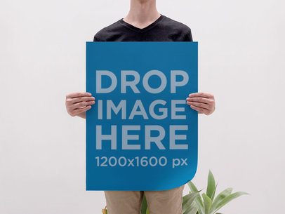 Poster Mockup Template at an Indoor Garden