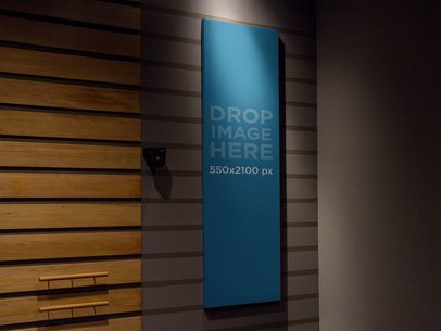 Vertical Banner Mockup in an Auditorium