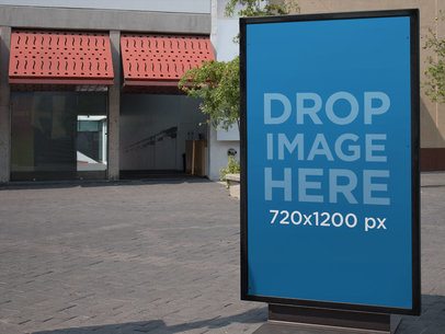 Billboard Mockup on the Street Outside a Store a10557