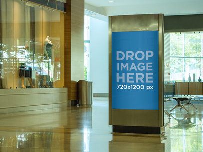Billboard Mockup Outside a Clothing Store at a Mall a10611