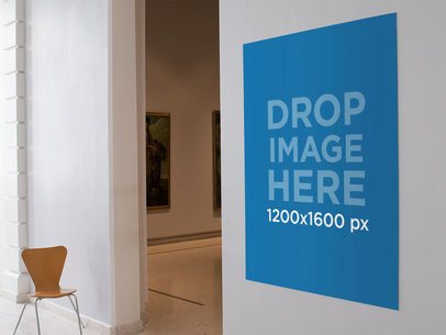 Poster Mockup at an Art Gallery Exhibition