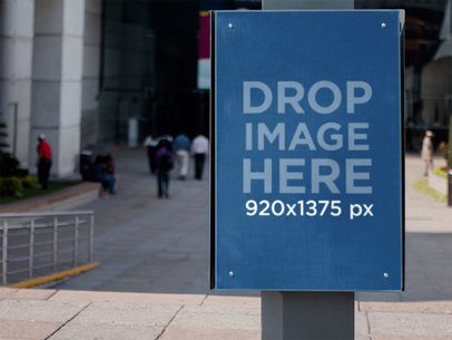 Poster Mockup Nailed to a Lamp Post in the Street a10533