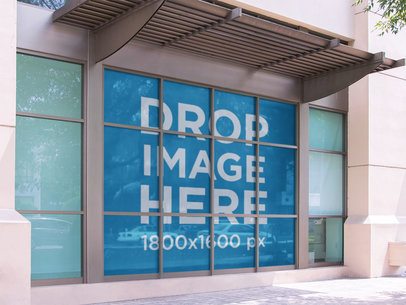 Horizontal Banner Mockup At a Local Business