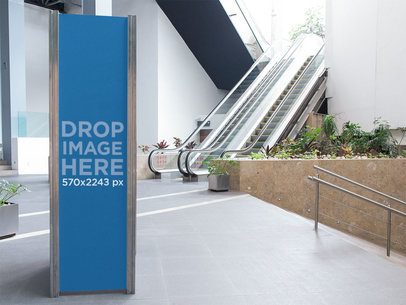 Vertical Banner Mockup at a Fancy Mall
