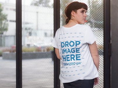 Mockup of an Alternative Woman Wearing a Loose Tee 