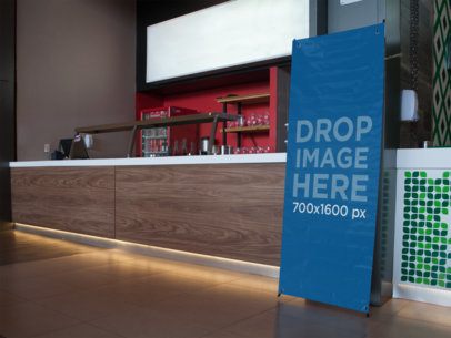 Vertical Banner Mockup at a Fast Food Restaurant a11269