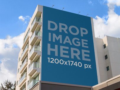 Billboard Mockup on the Side of an Apartment Building
