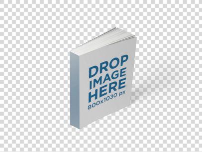 Standing Angled Book Mockup Over a Plain Background