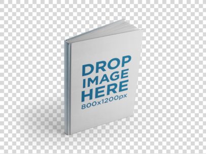 Angled Hardcover Book Mockup Over a Null Background