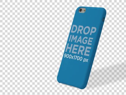 Phone Case Mockup of an iPhone 6 Leaning Over a Null Background a10231