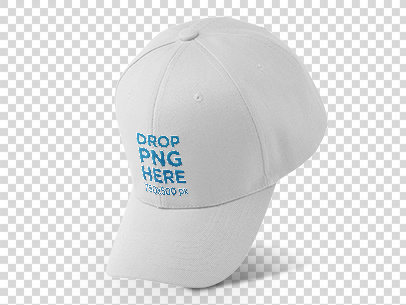 Mockup of a Dad Hat Tilted Over a Null Background
