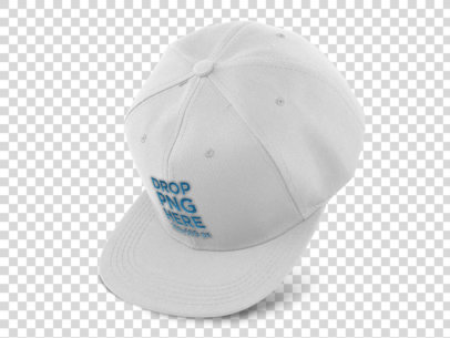 Floating Snapback Hat Mockup Over a Null Background
