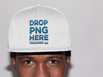 Trendy Man in a Studio Wearing a Snapback Mockup