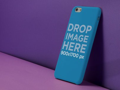 iPhone 6 Plus Case Mockup Against a Purple Background