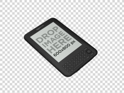 Kindle with Keyboard Mockup Over a Flat Background