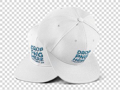 Two Snapback Hats Mockup Over a Null Background