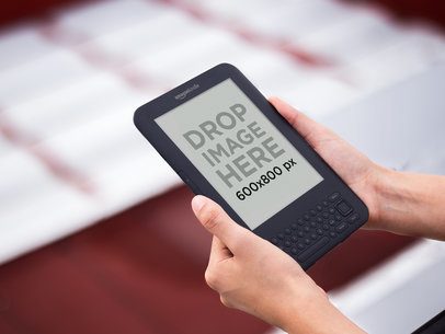 Amazon Kindle Mockup Held With Both Hands Mockup