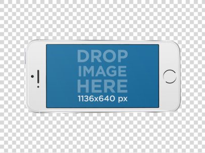 iPhone SE PNG Mockup in Landscape Position a12168
