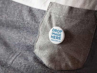 Little Button on a Tshirt Chest Pocket Mockup