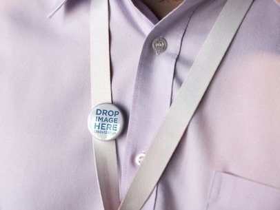 Small Button on an Executive White Badge Holder Mockup a14322